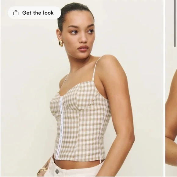 NWT • Reformation Christen Top in Dunes Check - Picture 4 of 7